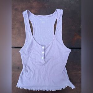American Eagle Outfitters Lavender Ribbed Tank Top